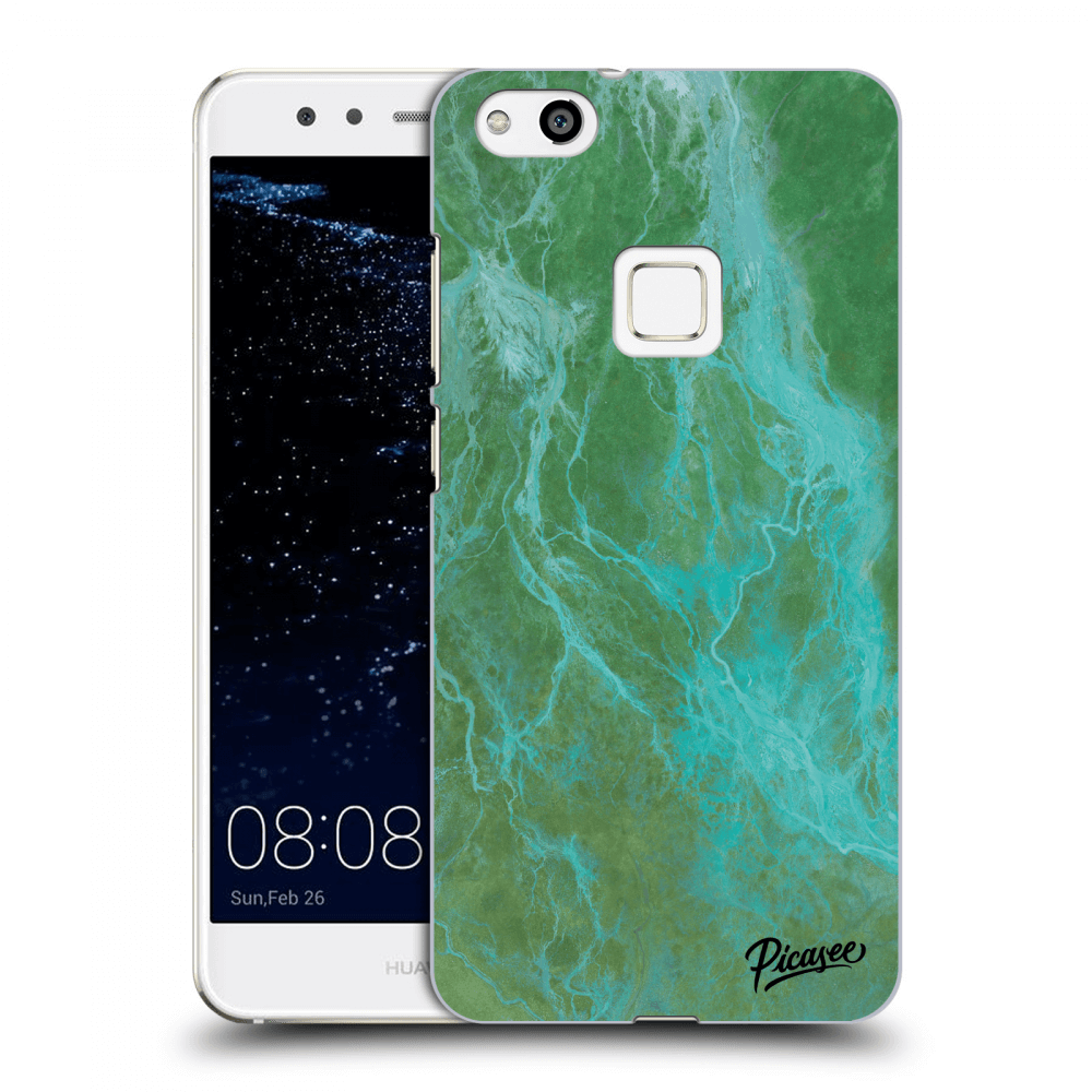Picasee silikonový průhledný obal pro Huawei P10 Lite - Green marble