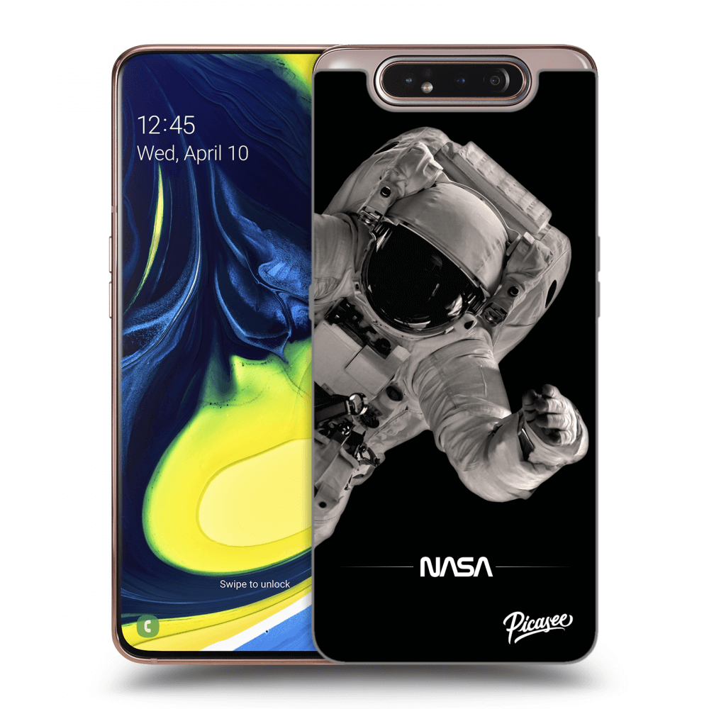 Picasee silikonový průhledný obal pro Samsung Galaxy A80 A805F - Astronaut Big