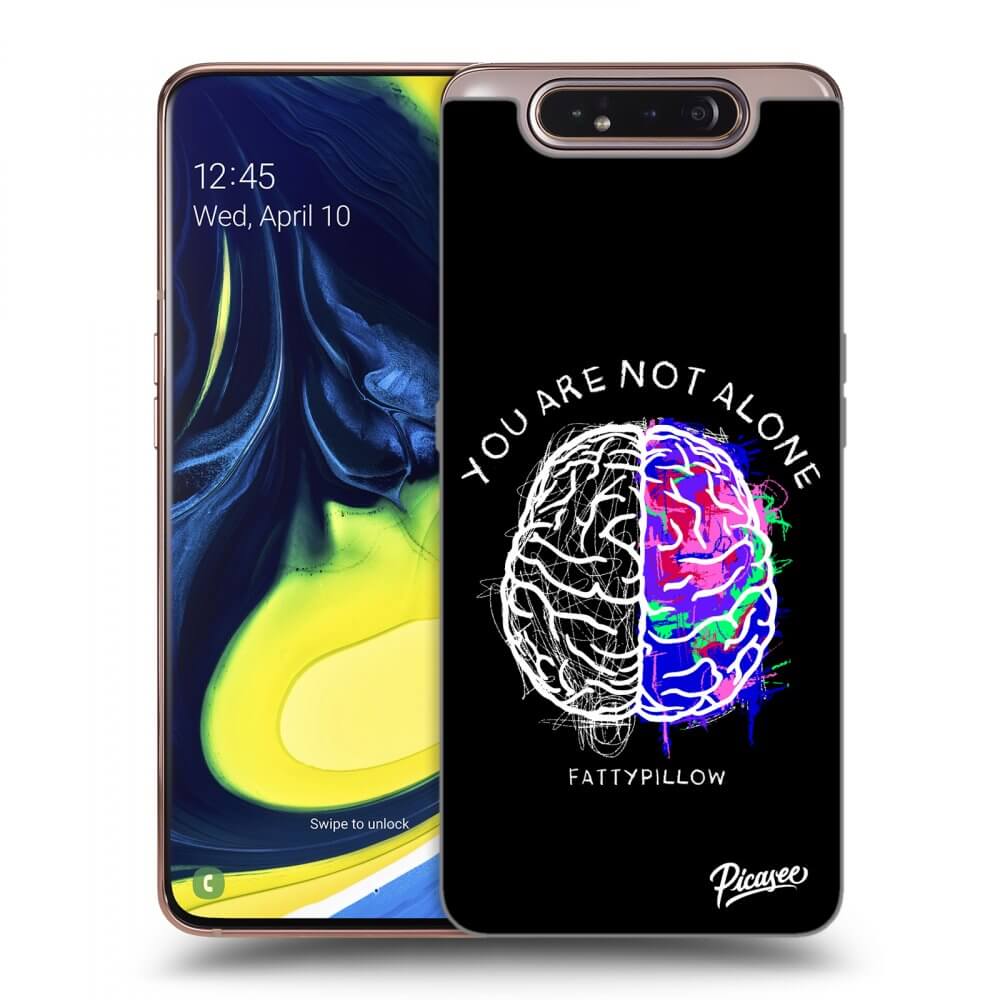 Picasee silikonový černý obal pro Samsung Galaxy A80 A805F - Brain - White