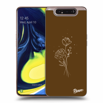 Obal pro Samsung Galaxy A80 A805F - Brown flowers