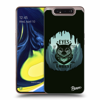 Picasee silikonový černý obal pro Samsung Galaxy A80 A805F - Forest owl