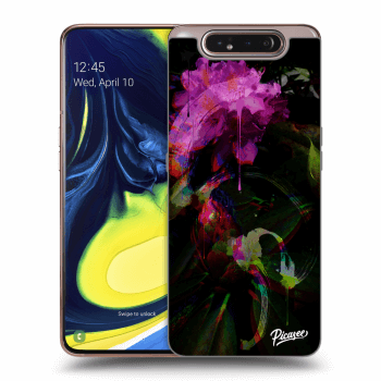 Picasee silikonový průhledný obal pro Samsung Galaxy A80 A805F - Peony Color