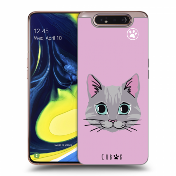 Picasee silikonový průhledný obal pro Samsung Galaxy A80 A805F - Chybí mi kočky - Růžová