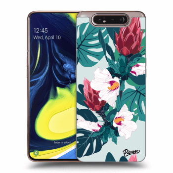 Picasee silikonový průhledný obal pro Samsung Galaxy A80 A805F - Rhododendron