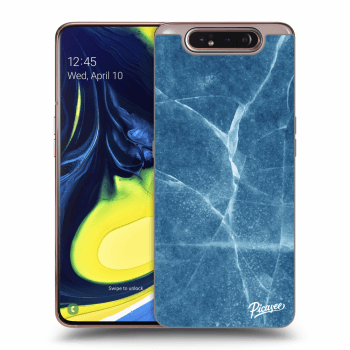 Picasee silikonový průhledný obal pro Samsung Galaxy A80 A805F - Blue marble