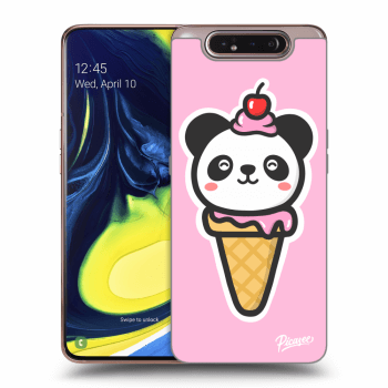 Picasee silikonový průhledný obal pro Samsung Galaxy A80 A805F - Ice Cream Panda