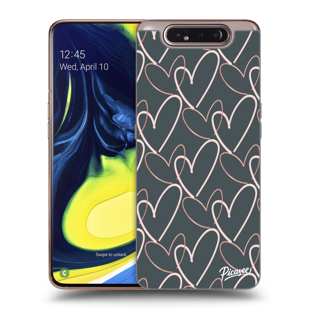 Picasee silikonový průhledný obal pro Samsung Galaxy A80 A805F - Lots of love