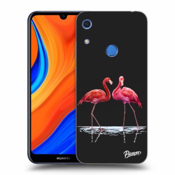 Picasee silikonový černý obal pro Huawei Y6S - Flamingos couple