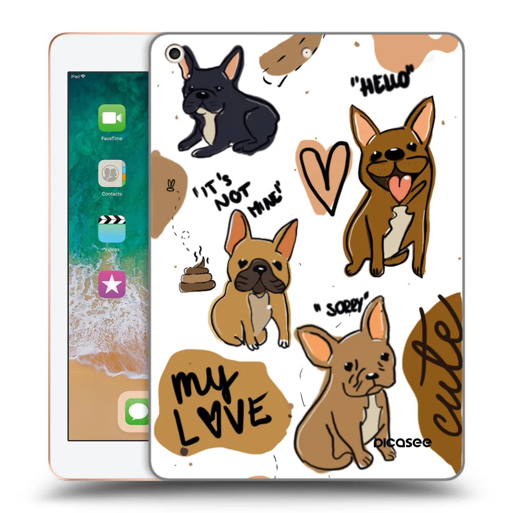 Picasee silikonový průhledný obal pro Apple iPad 9.7" 2018 (6. gen) - Frenchies