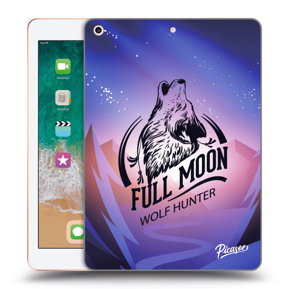 Picasee silikonový černý obal pro Apple iPad 9.7" 2018 (6. gen) - Wolf
