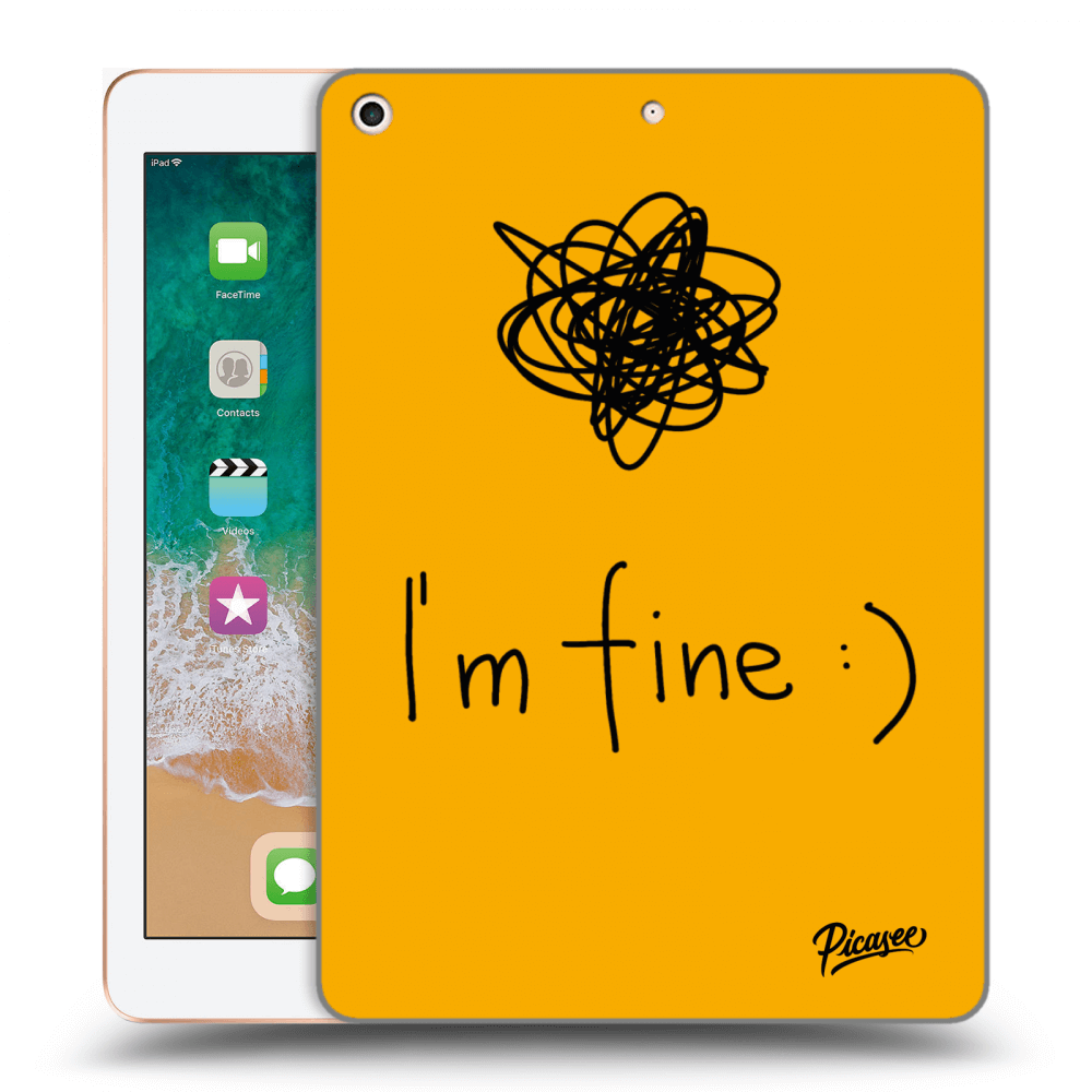 Picasee silikonový průhledný obal pro Apple iPad 9.7" 2018 (6. gen) - I am fine