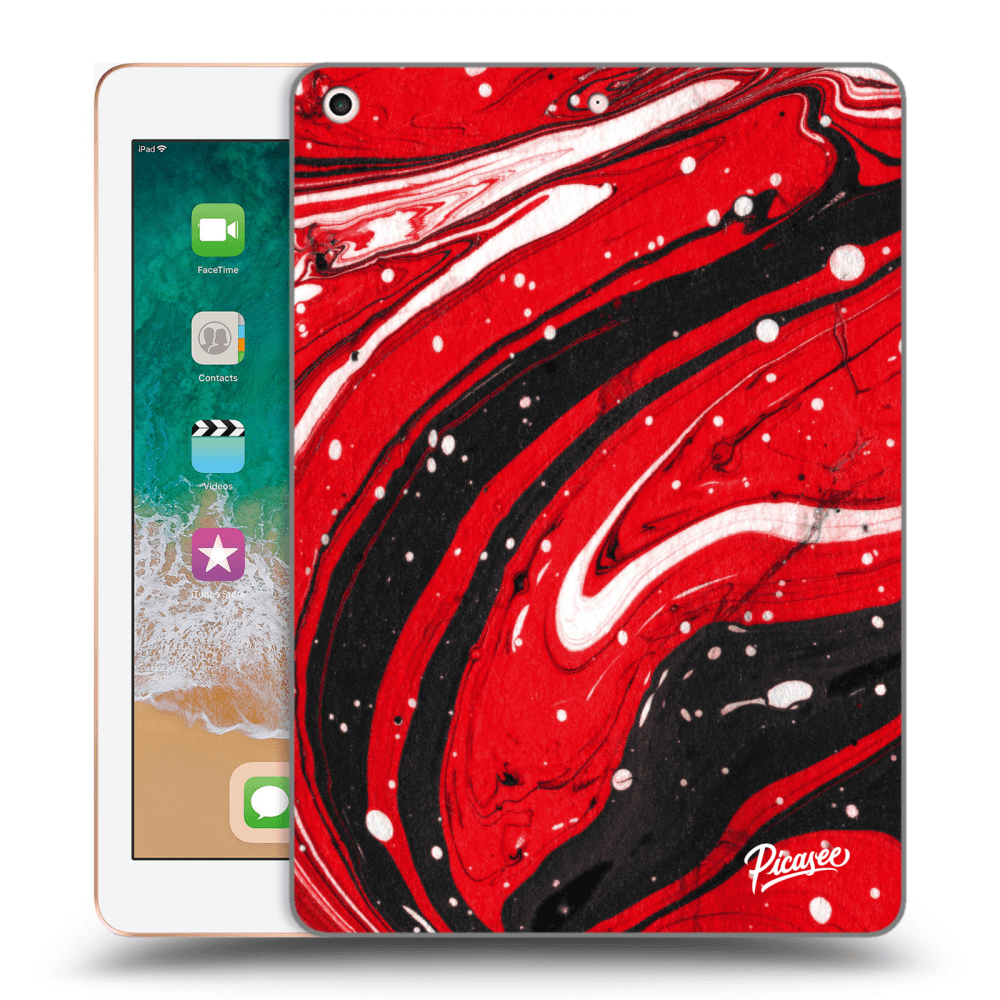 Picasee silikonový průhledný obal pro Apple iPad 9.7" 2018 (6. gen) - Red black
