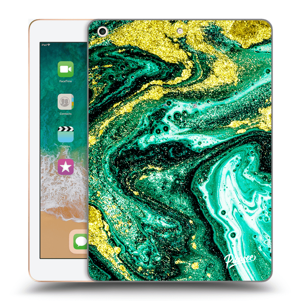 Picasee silikonový průhledný obal pro Apple iPad 9.7" 2018 (6. gen) - Green Gold