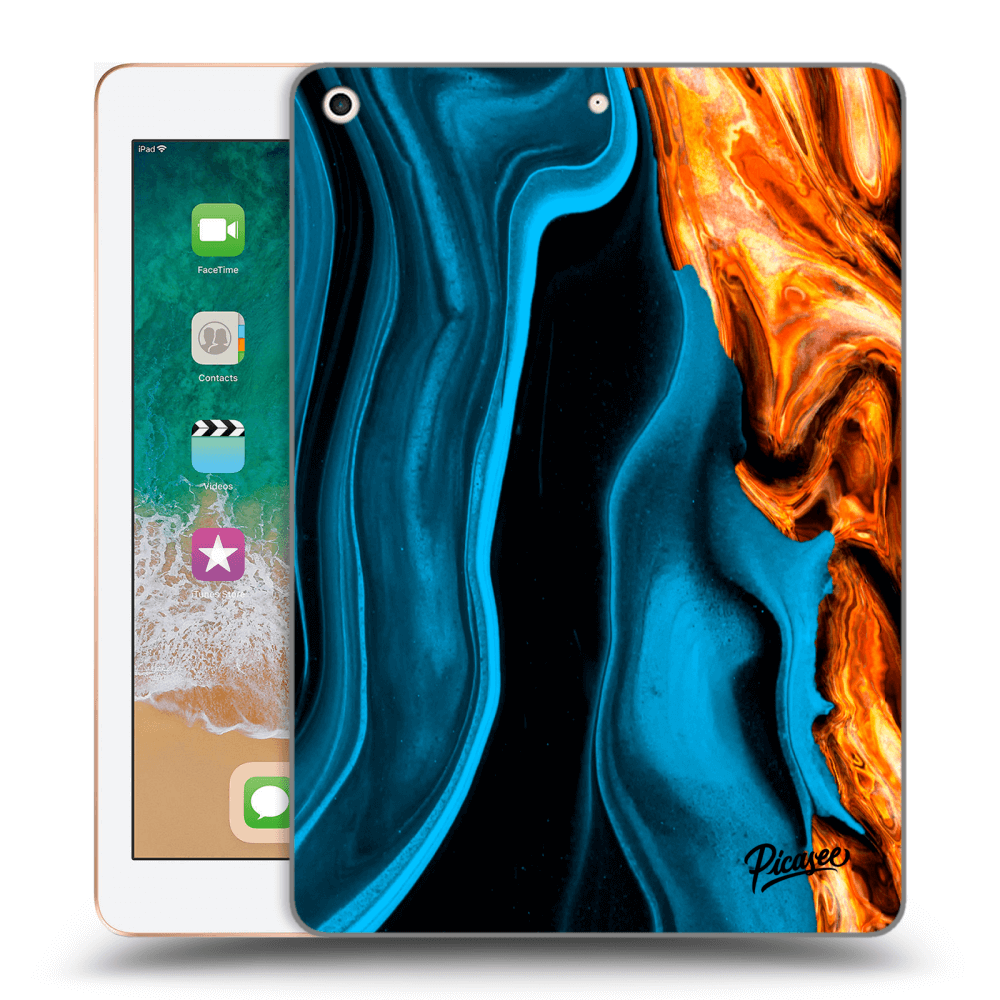 Picasee silikonový průhledný obal pro Apple iPad 9.7" 2018 (6. gen) - Gold blue