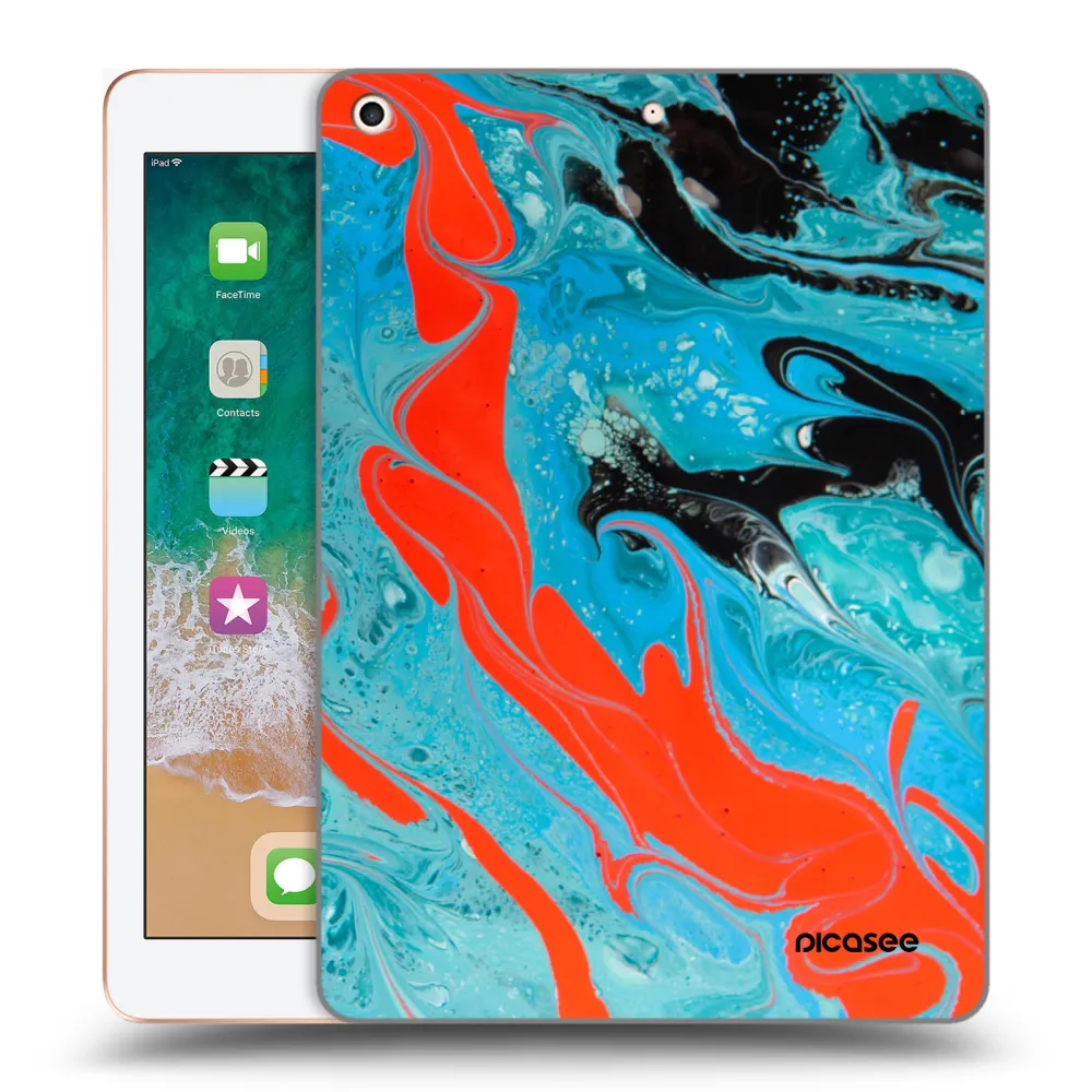 Picasee silikonový průhledný obal pro Apple iPad 9.7" 2018 (6. gen) - Blue Magma