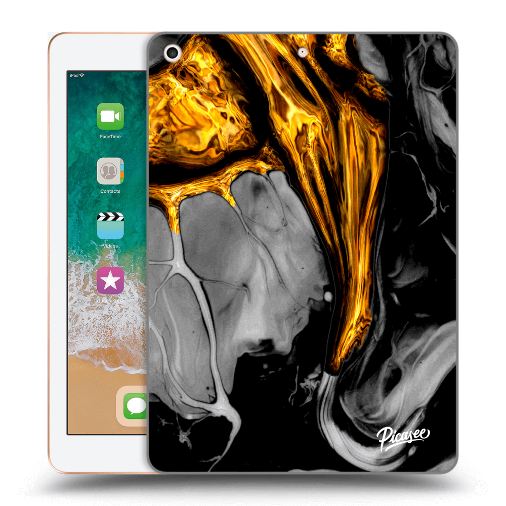 Picasee silikonový průhledný obal pro Apple iPad 9.7" 2018 (6. gen) - Black Gold