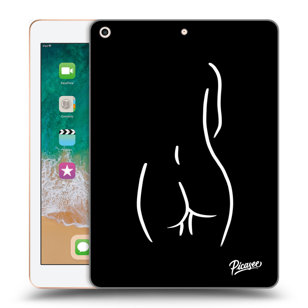Picasee silikonový černý obal pro Apple iPad 9.7" 2018 (6. gen) - Svlečená Bílá