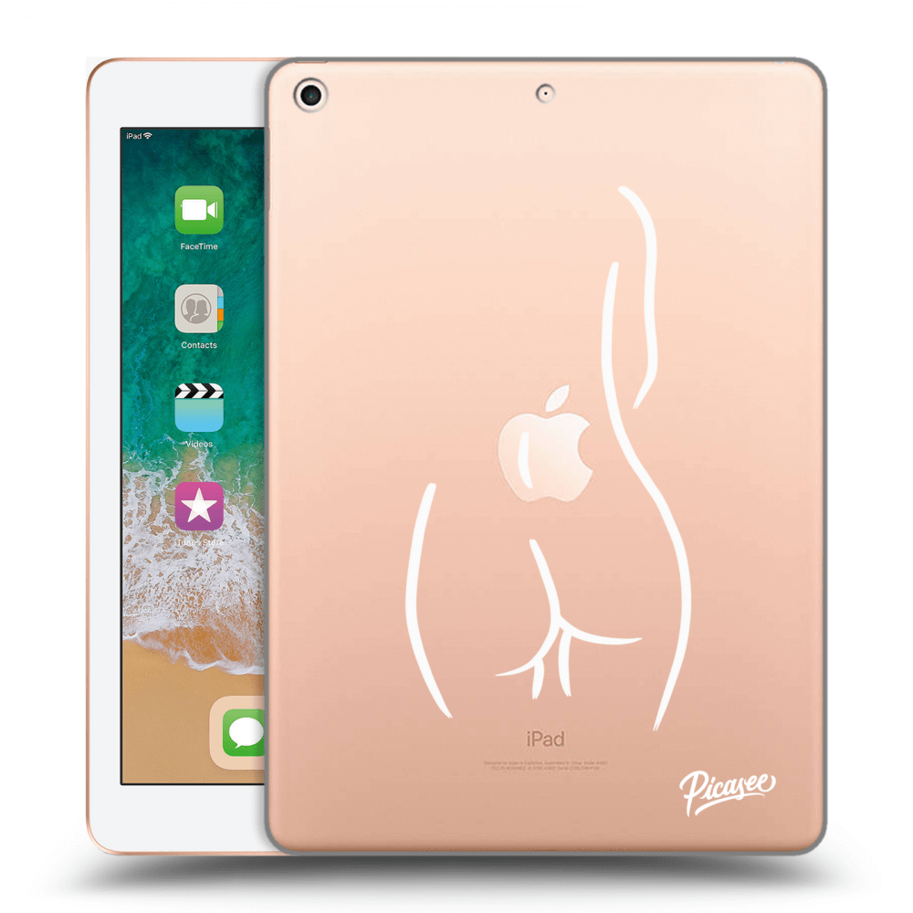 Picasee silikonový průhledný obal pro Apple iPad 9.7" 2018 (6. gen) - Svlečená Bílá