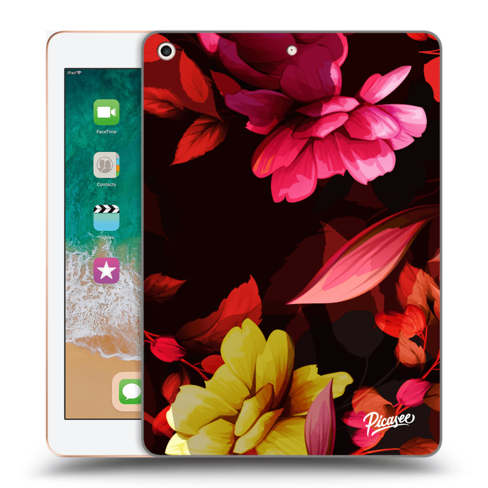 Picasee silikonový průhledný obal pro Apple iPad 9.7" 2018 (6. gen) - Dark Peonny
