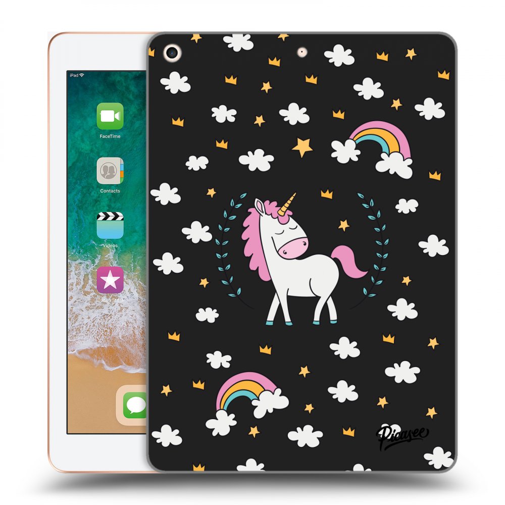 Picasee silikonový černý obal pro Apple iPad 9.7" 2018 (6. gen) - Unicorn star heaven