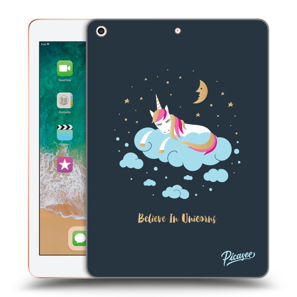 Picasee silikonový černý obal pro Apple iPad 9.7" 2018 (6. gen) - Believe In Unicorns
