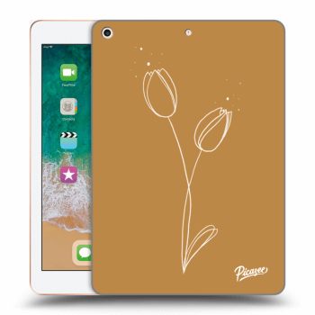 Picasee silikonový černý obal pro Apple iPad 9.7" 2018 (6. gen) - Tulips