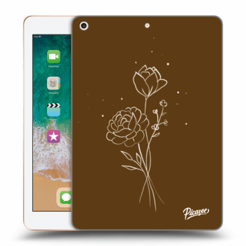Obal pro Apple iPad 9.7" 2018 (6. gen) - Brown flowers