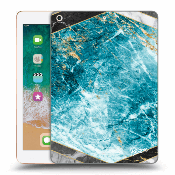 Picasee silikonový průhledný obal pro Apple iPad 9.7" 2018 (6. gen) - Blue geometry