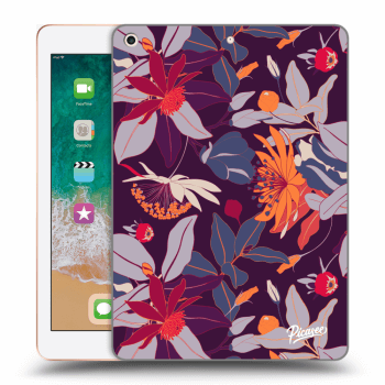 Picasee silikonový průhledný obal pro Apple iPad 9.7" 2018 (6. gen) - Purple Leaf