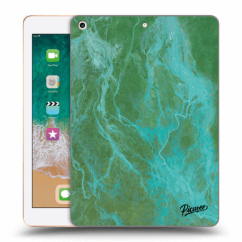 Picasee silikonový průhledný obal pro Apple iPad 9.7" 2018 (6. gen) - Green marble