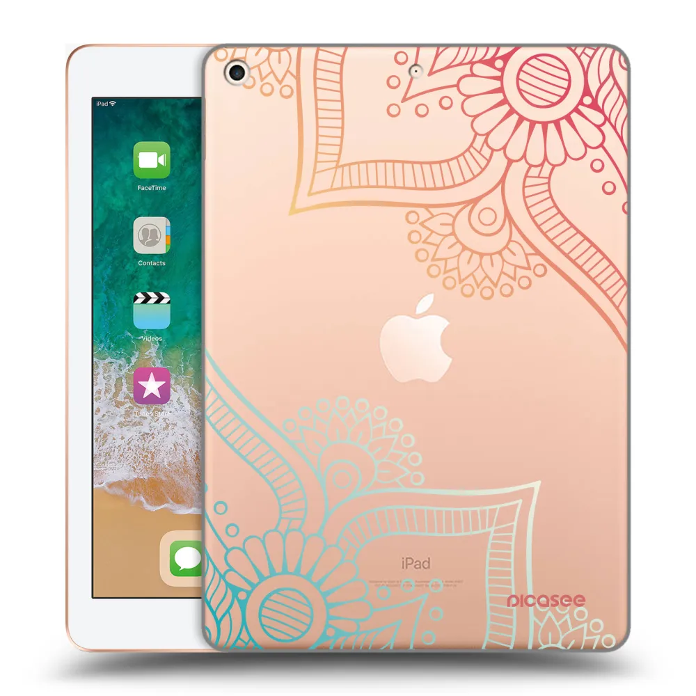 Picasee silikonový průhledný obal pro Apple iPad 9.7" 2018 (6. gen) - Květinový vzor
