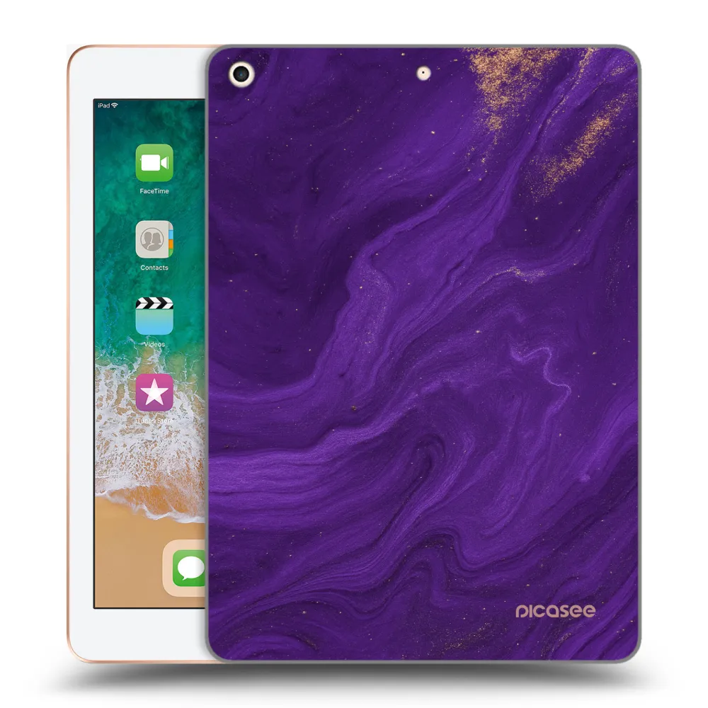 Picasee silikonový průhledný obal pro Apple iPad 9.7" 2018 (6. gen) - Fialová