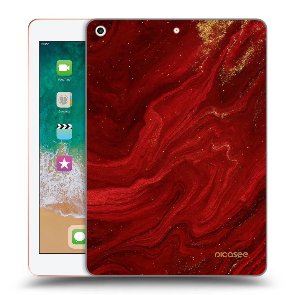 Picasee silikonový průhledný obal pro Apple iPad 9.7" 2018 (6. gen) - Červená