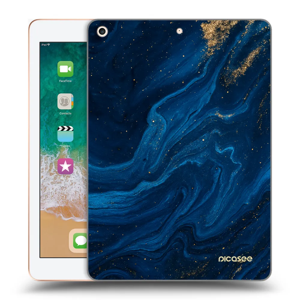 Picasee silikonový průhledný obal pro Apple iPad 9.7" 2018 (6. gen) - Blue