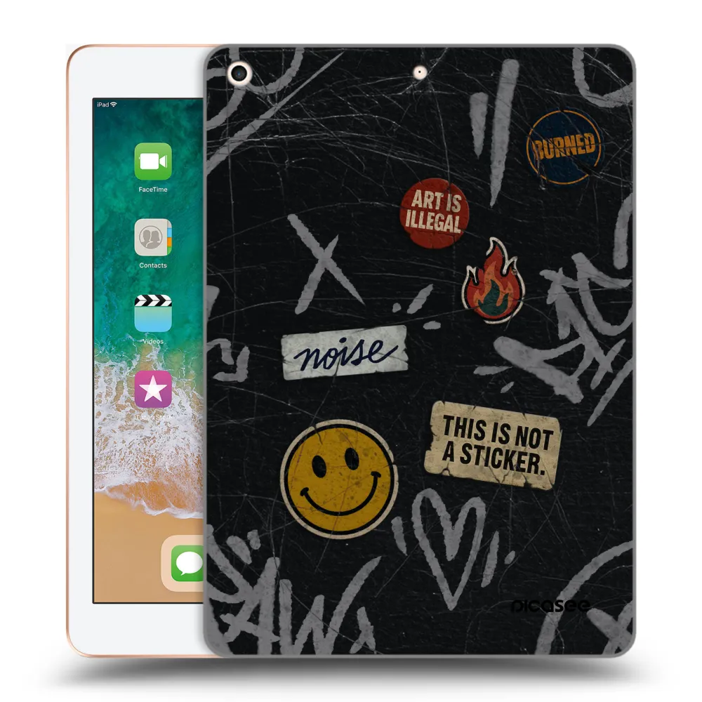 Picasee silikonový průhledný obal pro Apple iPad 9.7" 2018 (6. gen) - STICKERS x TAGS