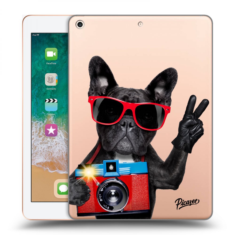 Picasee silikonový průhledný obal pro Apple iPad 9.7" 2018 (6. gen) - French Bulldog