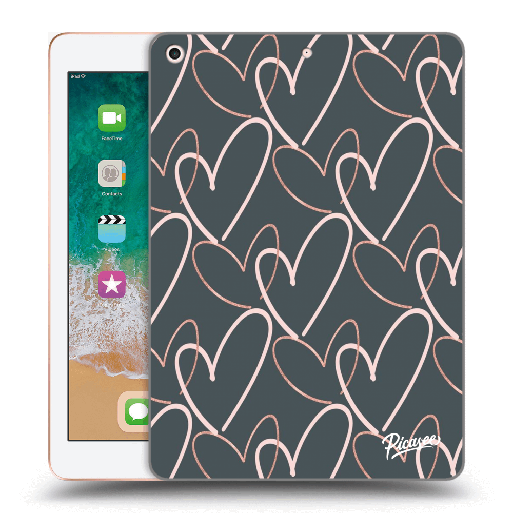 Picasee silikonový černý obal pro Apple iPad 9.7" 2018 (6. gen) - Lots of love