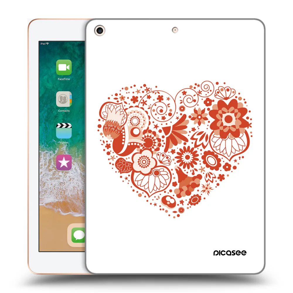 Picasee silikonový průhledný obal pro Apple iPad 9.7" 2018 (6. gen) - Velké srdce