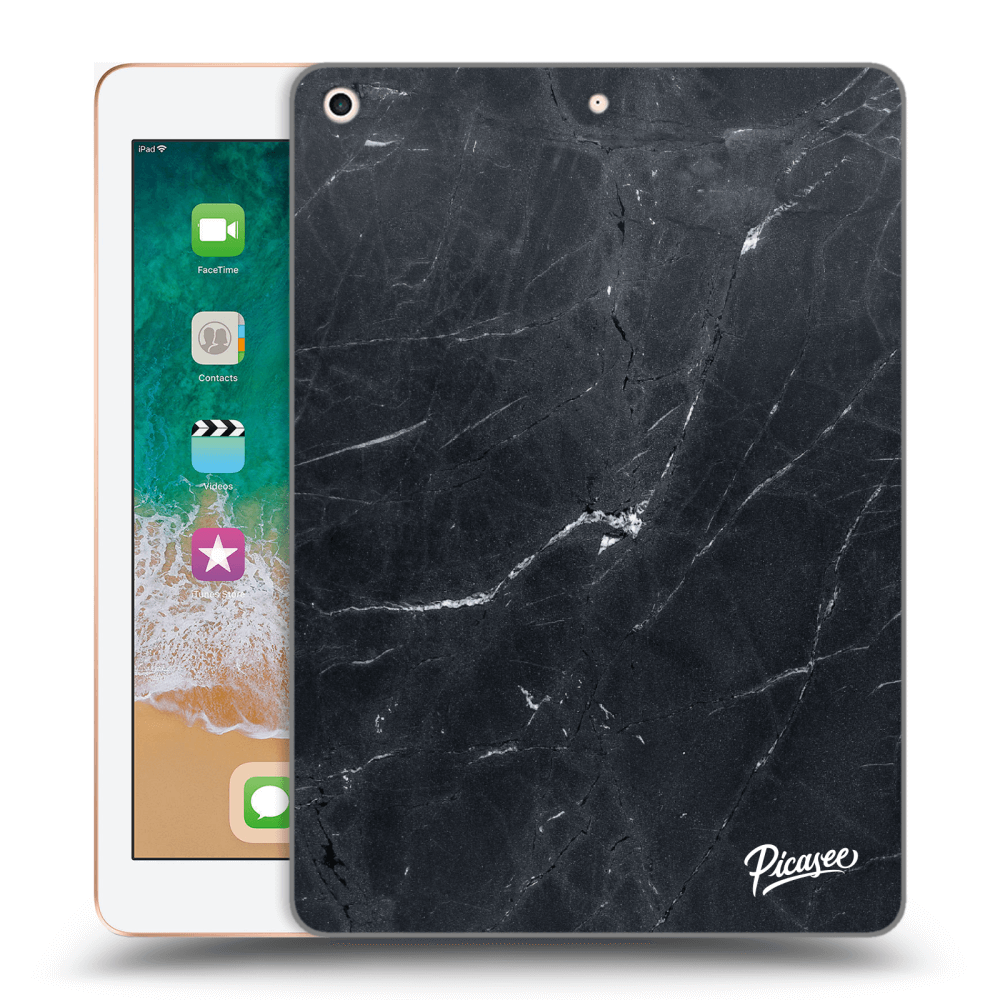Picasee silikonový černý obal pro Apple iPad 9.7" 2018 (6. gen) - Black marble