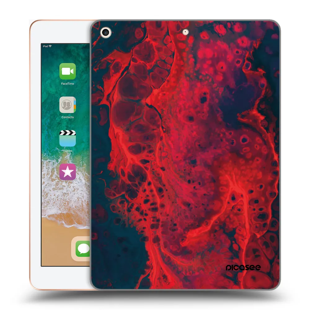 Picasee silikonový průhledný obal pro Apple iPad 9.7" 2018 (6. gen) - Organic red