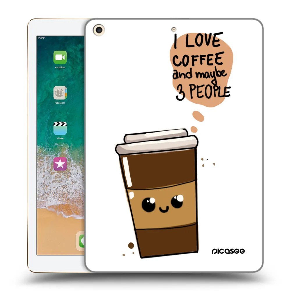 Picasee silikonový průhledný obal pro Apple iPad 9.7" 2017 (5. gen) - Cute coffee