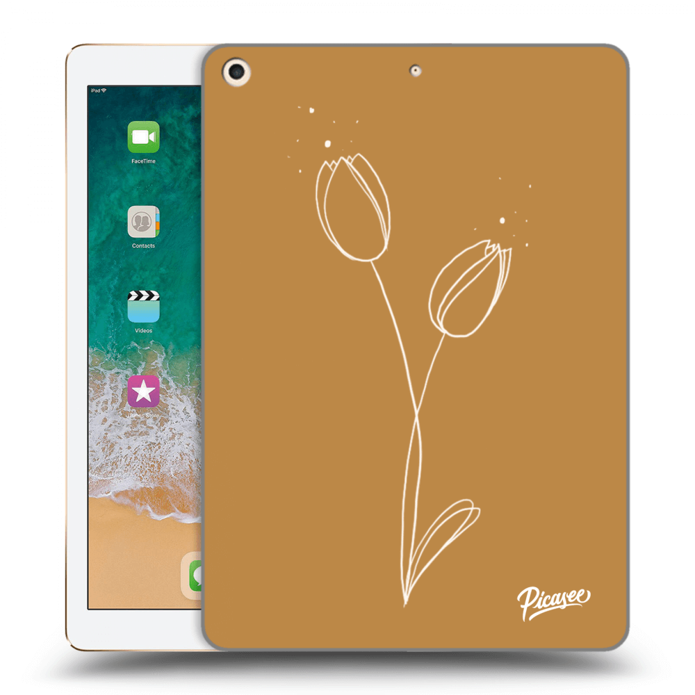 Picasee silikonový černý obal pro Apple iPad 9.7" 2017 (5. gen) - Tulips