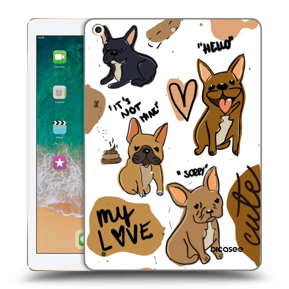 Picasee silikonový průhledný obal pro Apple iPad 9.7" 2017 (5. gen) - Frenchies