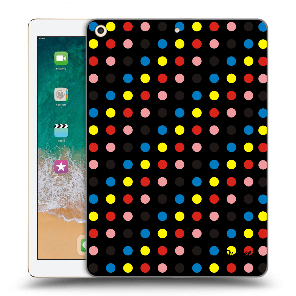 Picasee silikonový černý obal pro Apple iPad 9.7" 2017 (5. gen) - Colorful dots