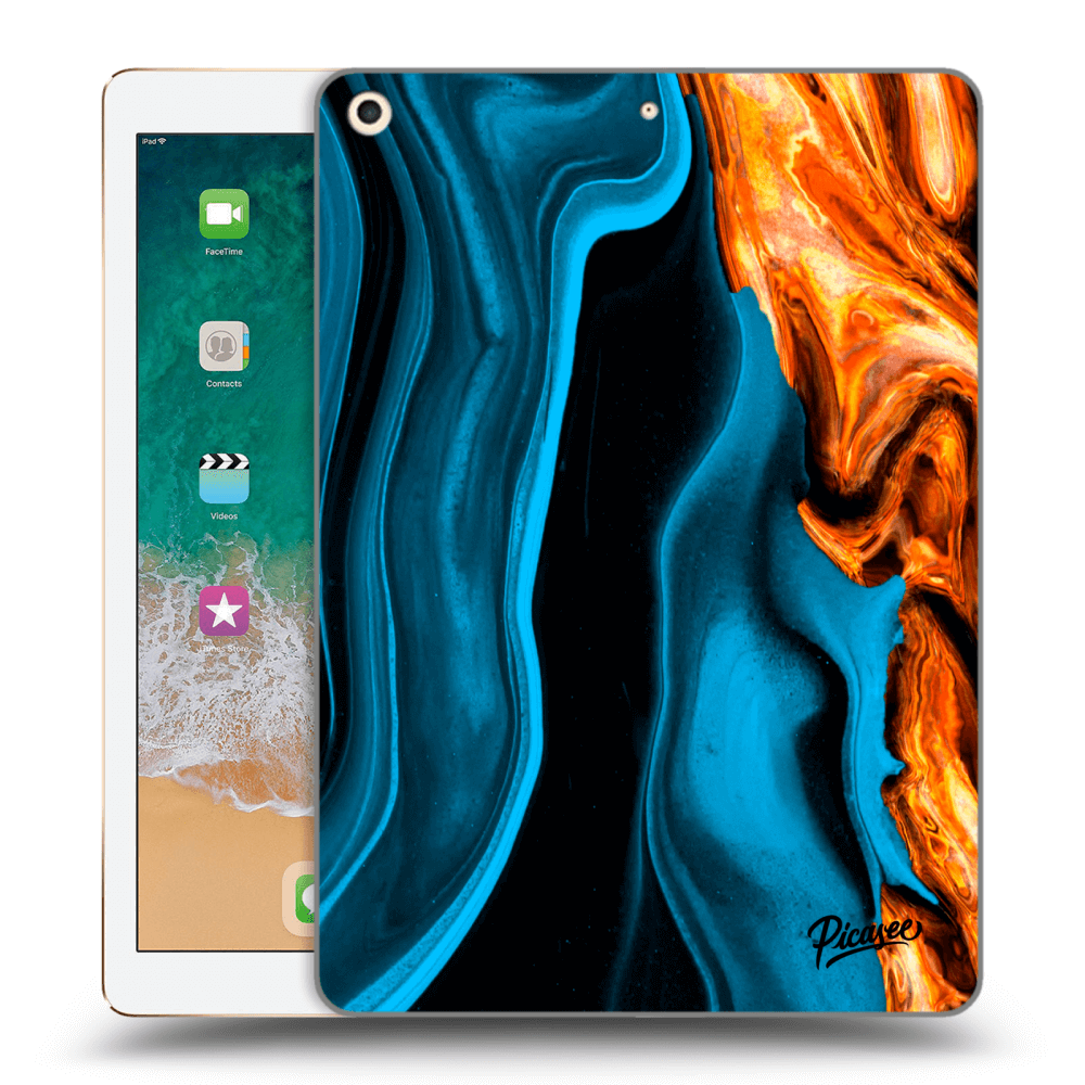 Picasee silikonový průhledný obal pro Apple iPad 9.7" 2017 (5. gen) - Gold blue
