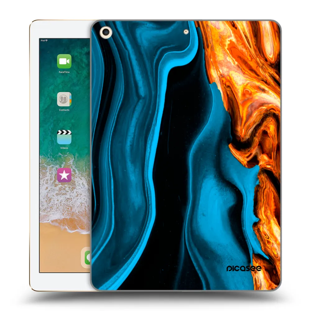Picasee silikonový průhledný obal pro Apple iPad 9.7" 2017 (5. gen) - Gold blue