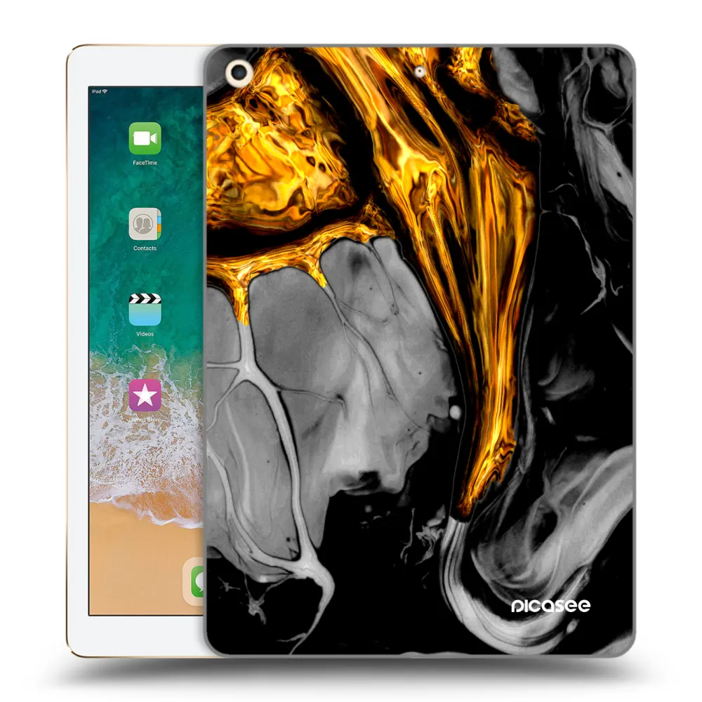 Picasee silikonový průhledný obal pro Apple iPad 9.7" 2017 (5. gen) - Black Gold