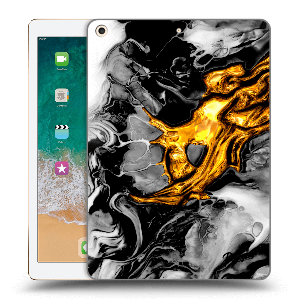 Picasee silikonový průhledný obal pro Apple iPad 9.7" 2017 (5. gen) - Black Gold 2