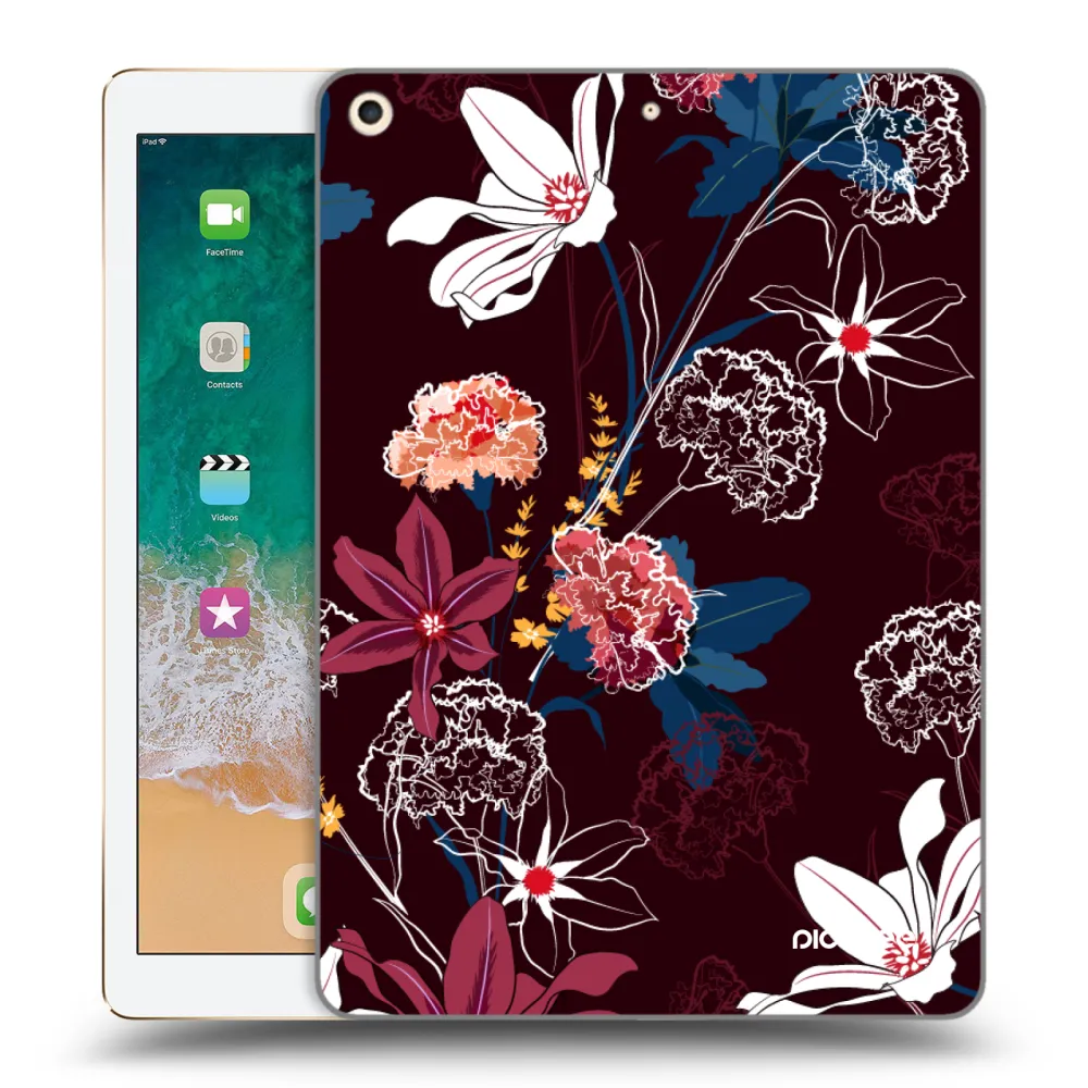 Picasee silikonový průhledný obal pro Apple iPad 9.7" 2017 (5. gen) - Dark Meadow