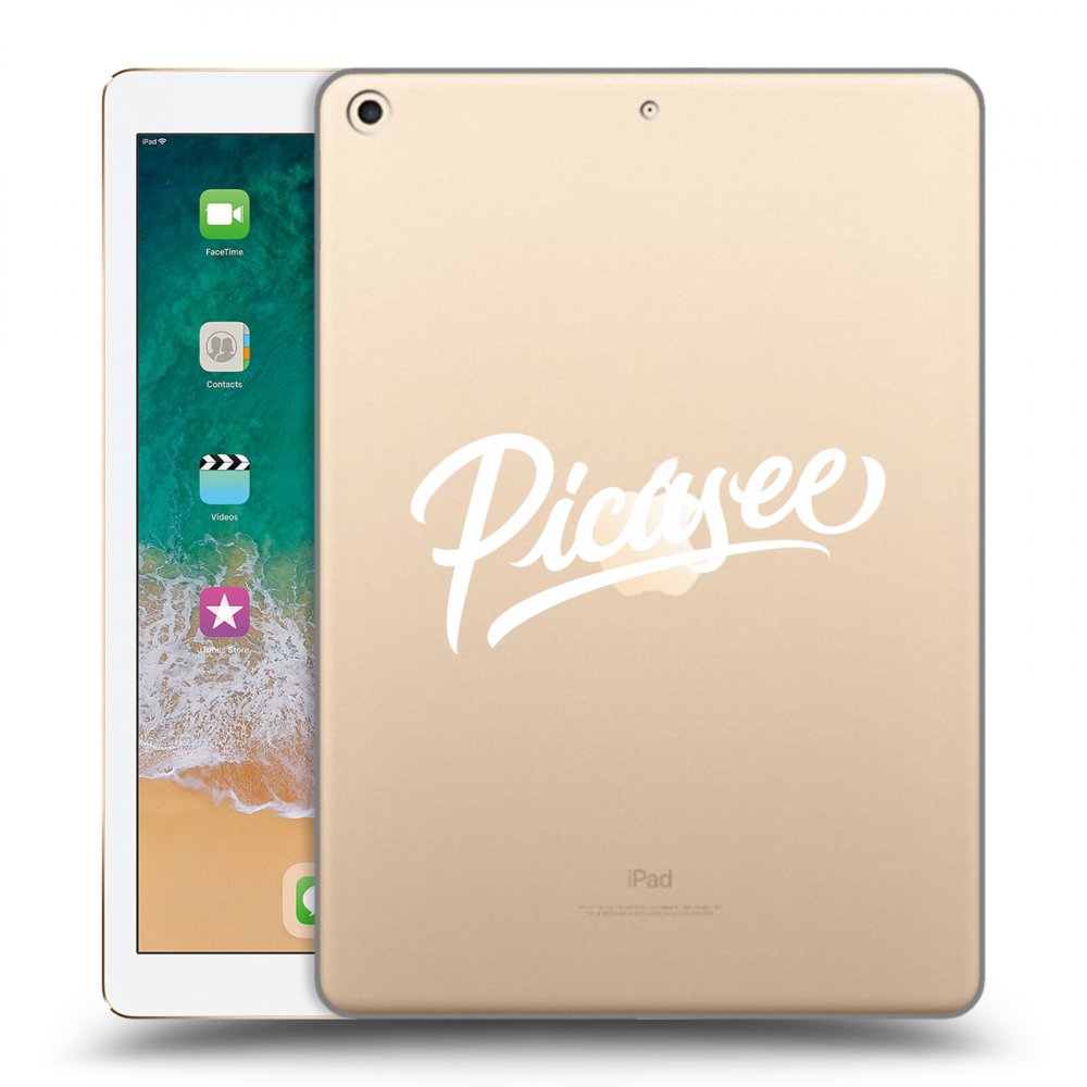 Picasee silikonový průhledný obal pro Apple iPad 9.7" 2017 (5. gen) - Picasee - old logo - white